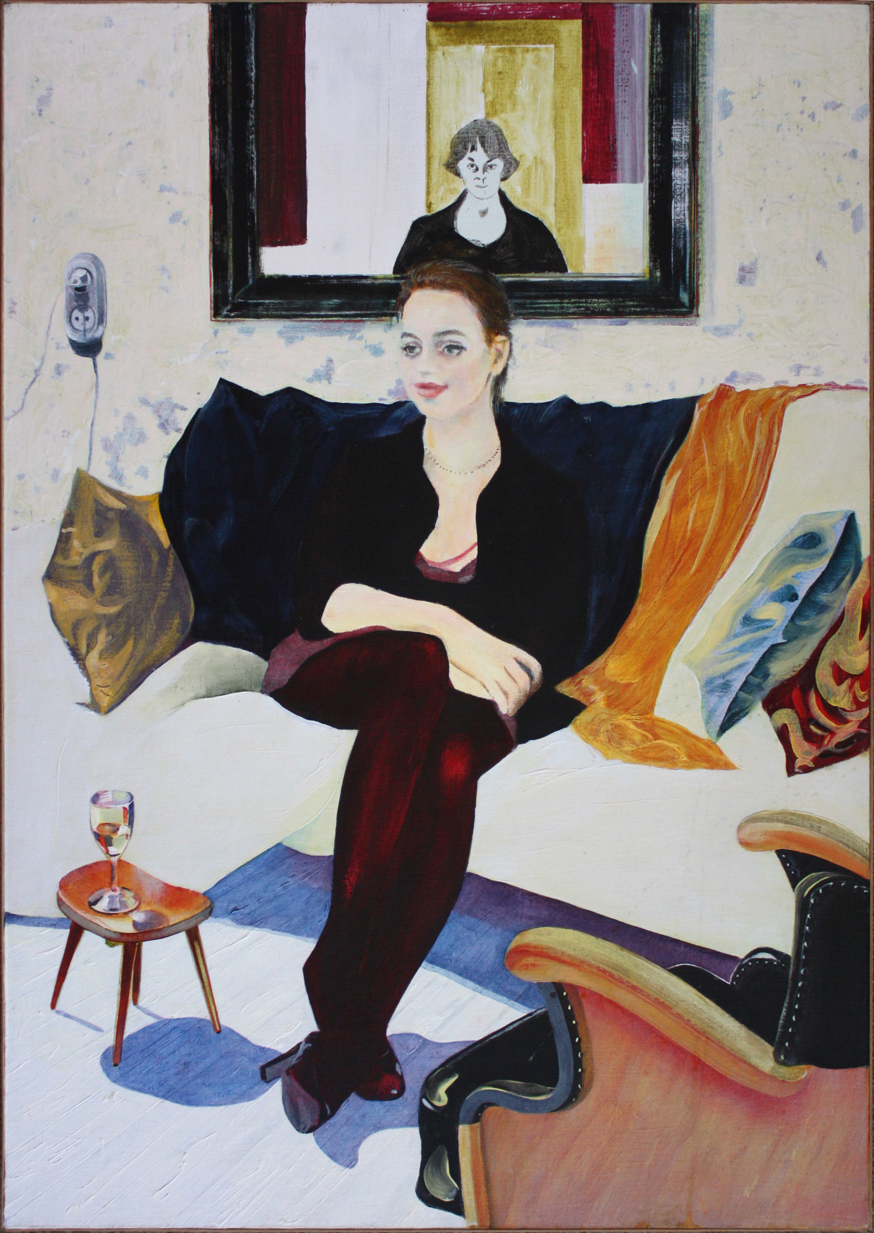schilderij met zelfportret en dochter - Cornelia Vrolijk