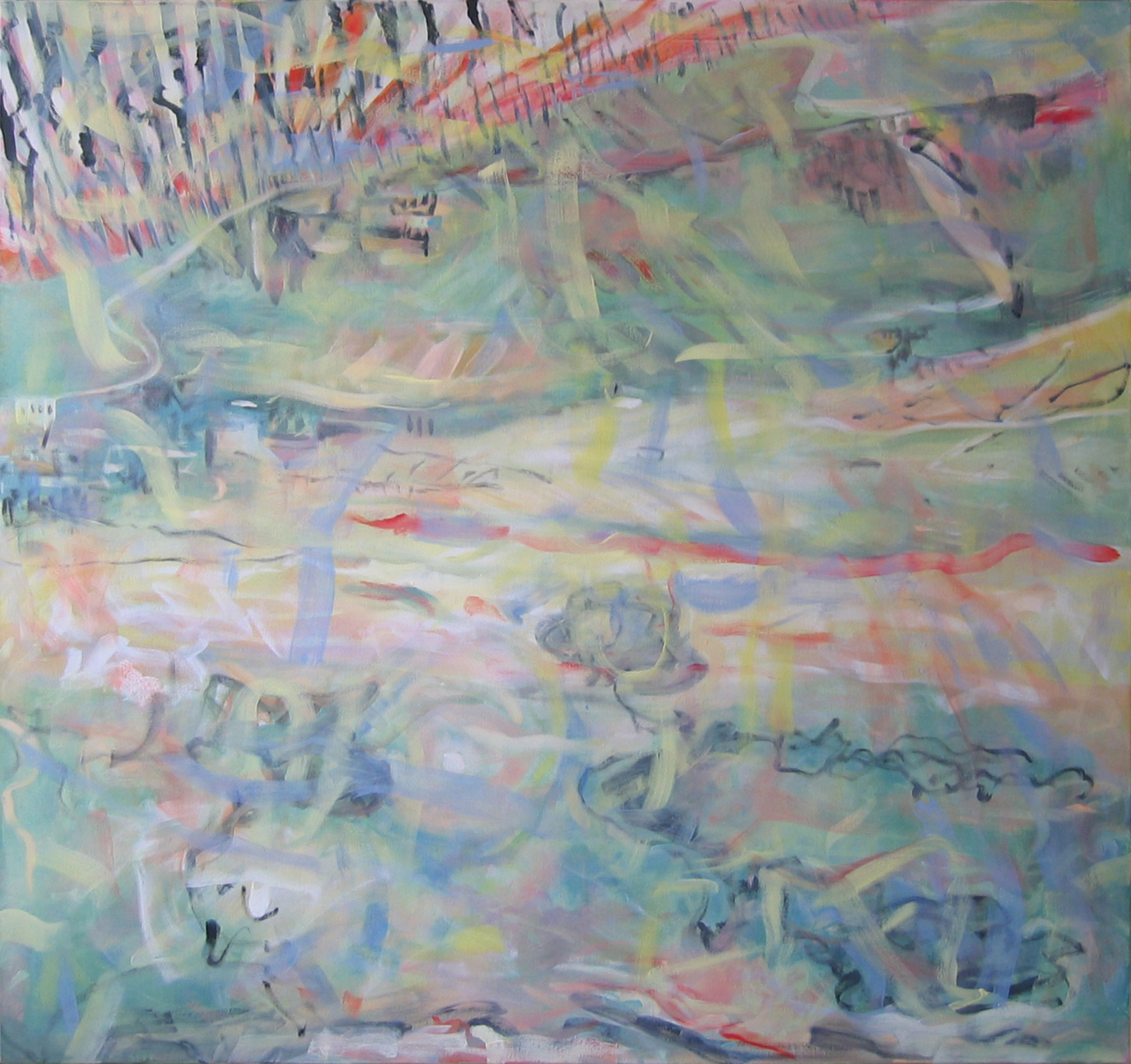 schilderij van landschap in Tosane in de mist - Cornelia Vrolijk