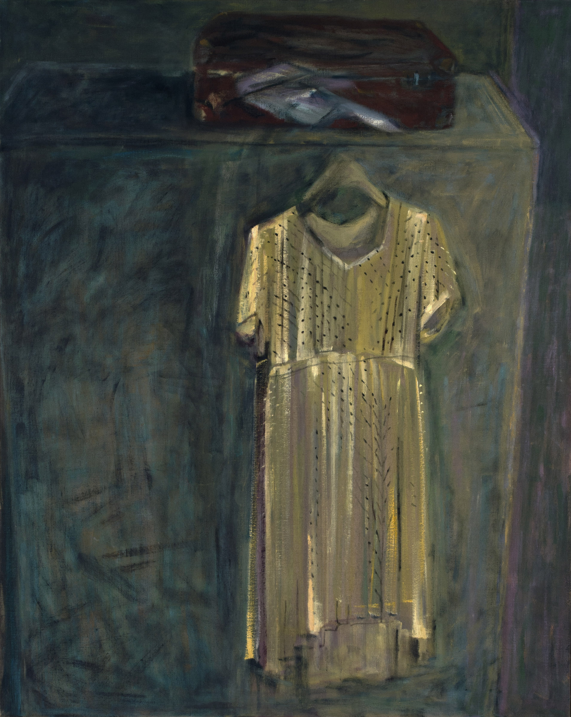 schilderij van gele jurk aan knaapje - Cornelia Vrolijk