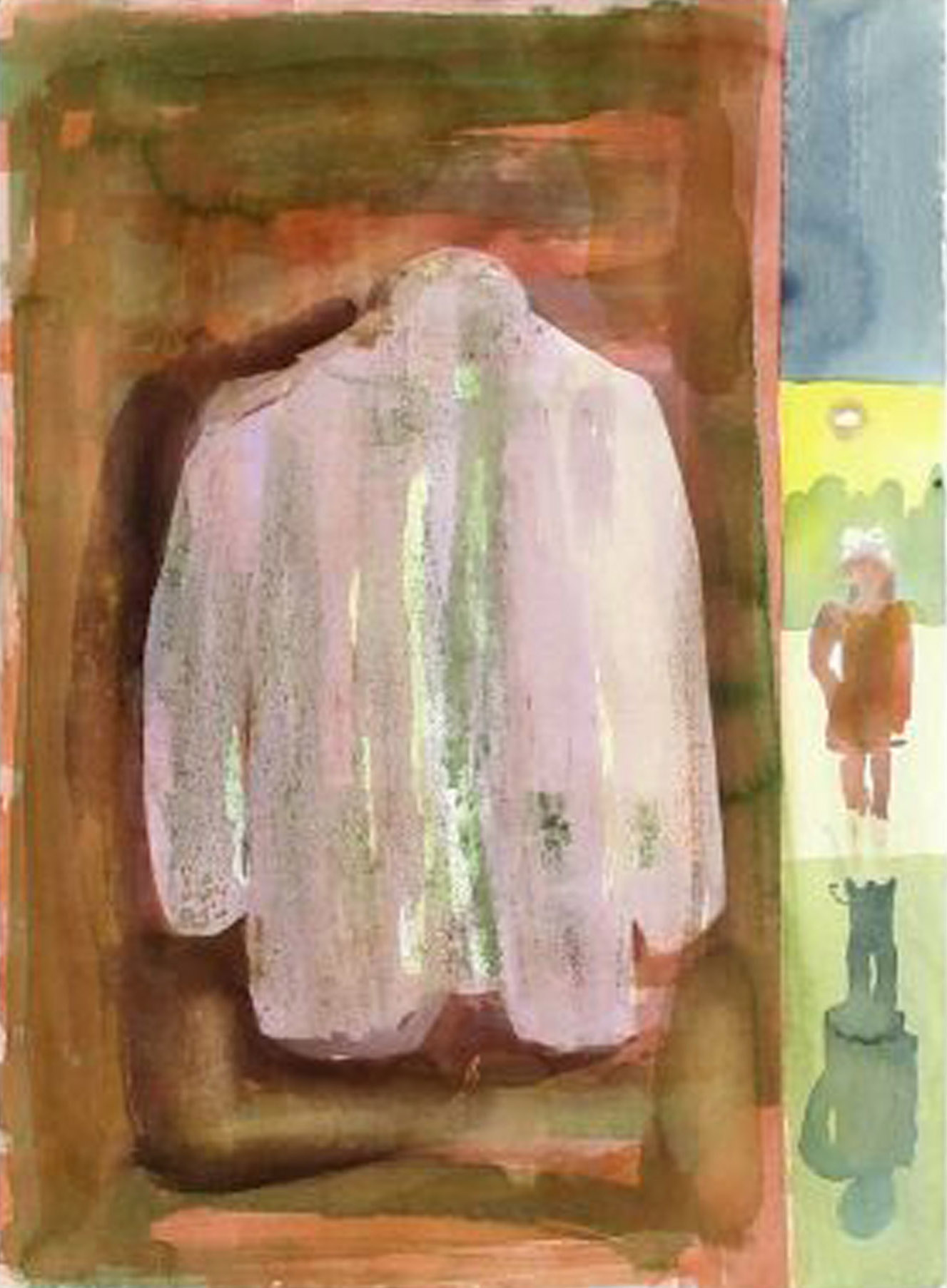 aquarel van roze jasje - Cornelia Vrolijk