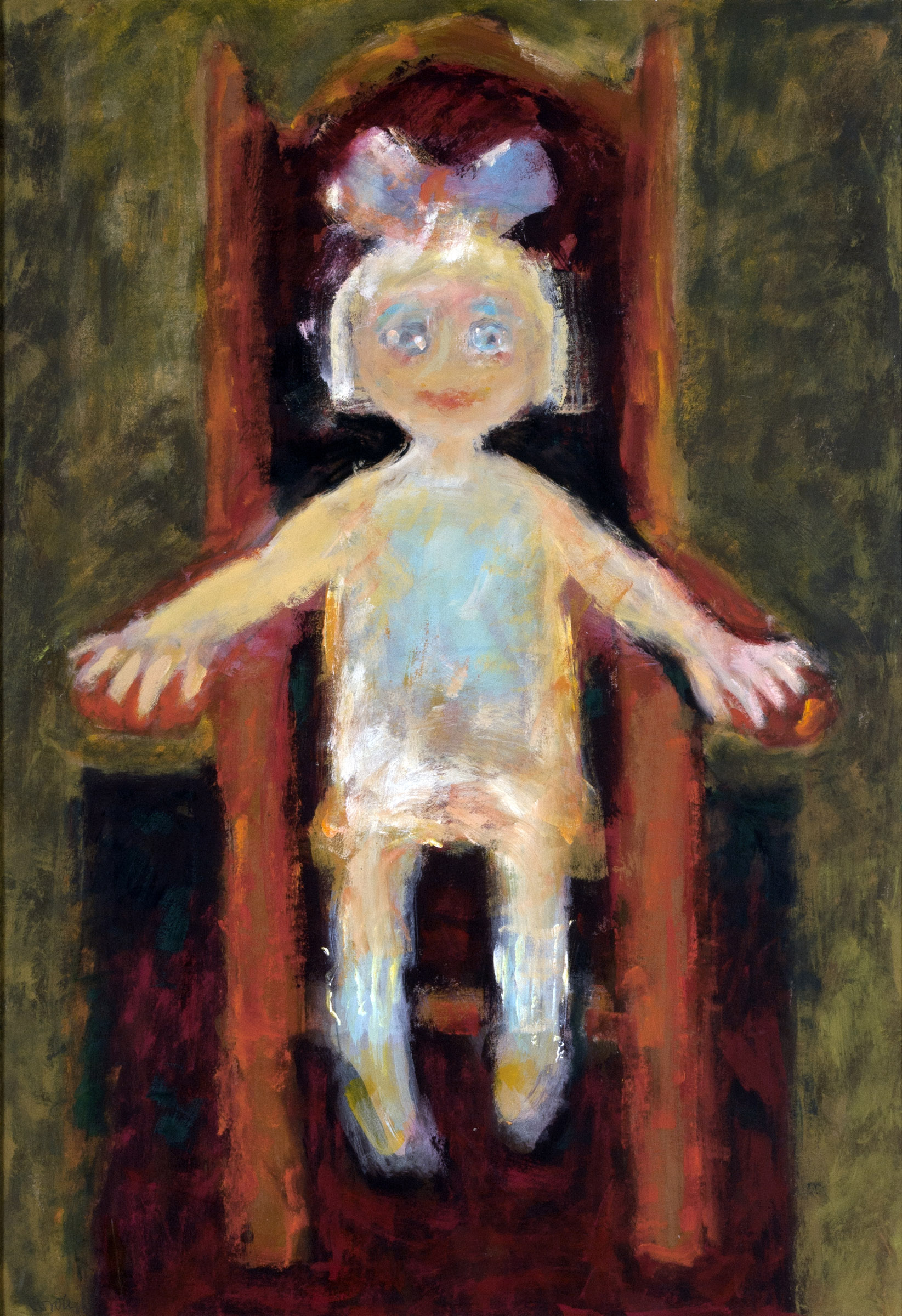 Schilderij van meisje op een stoel - Cornelia Vrolijk