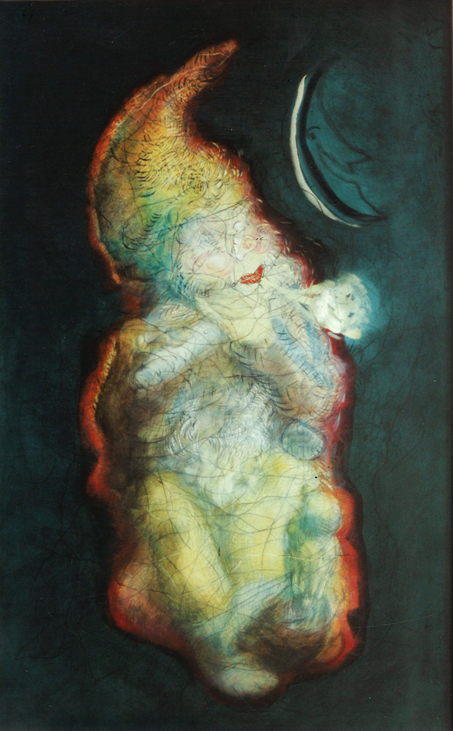 schilderij van kabouter met maan - Cornelia Vrolijk