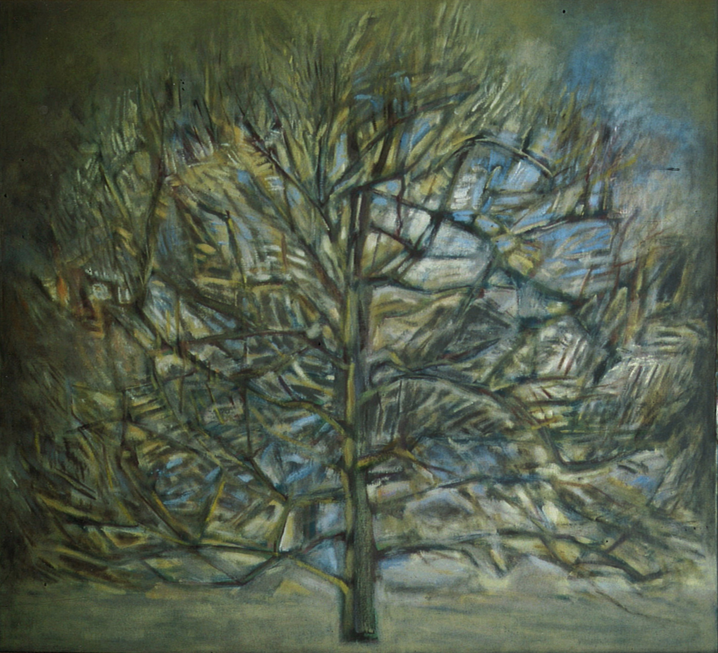 schilderij van grote boom zonder blad - Cornelia Vrolijk