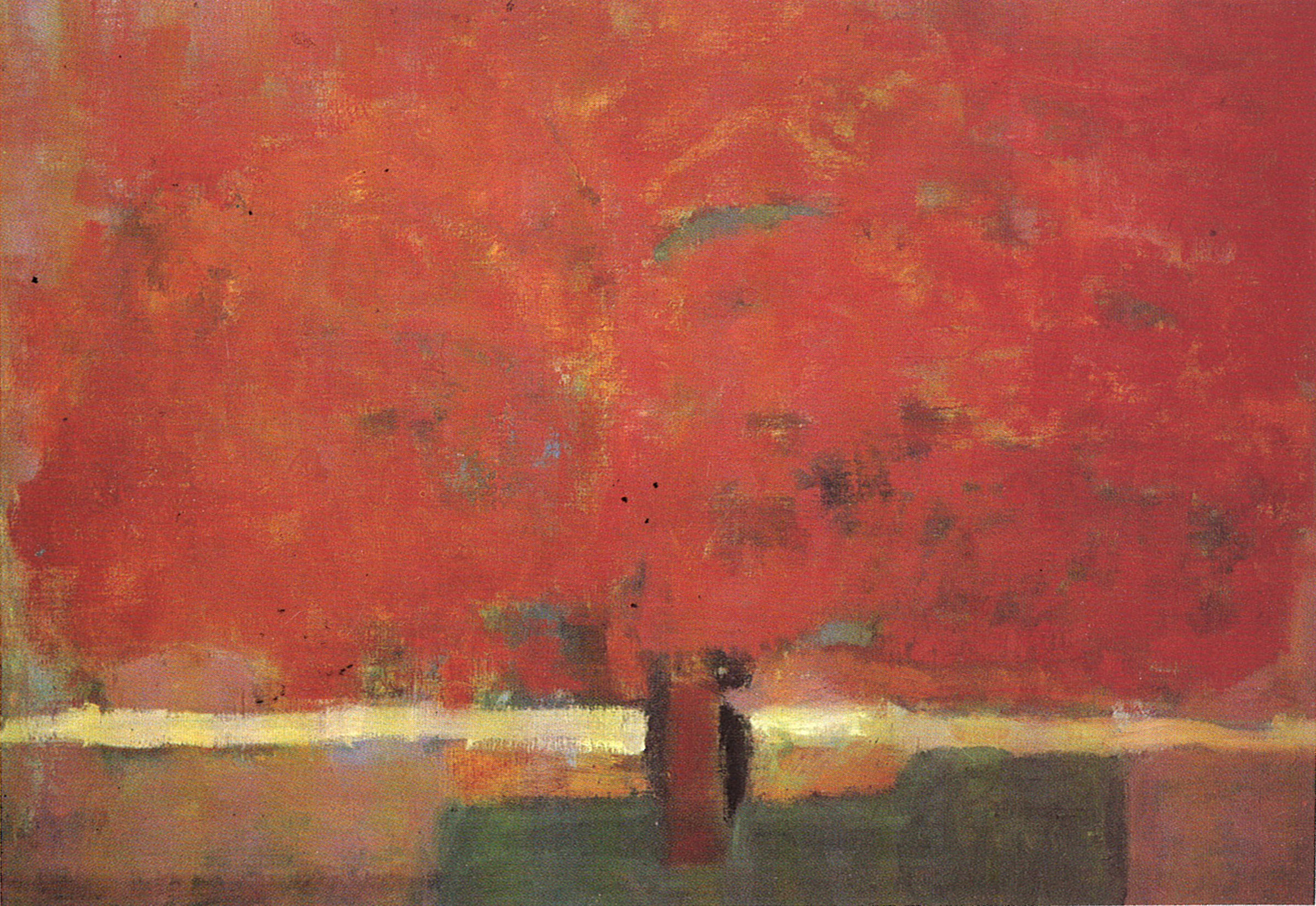 schilderij van roze boom - Cornelia Vrolijk