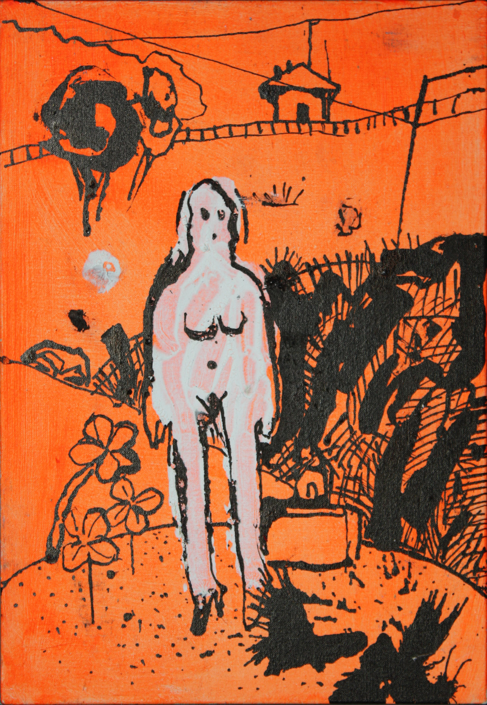schilderij van naakte vrouw in landschap - Cornelia Vrolijk