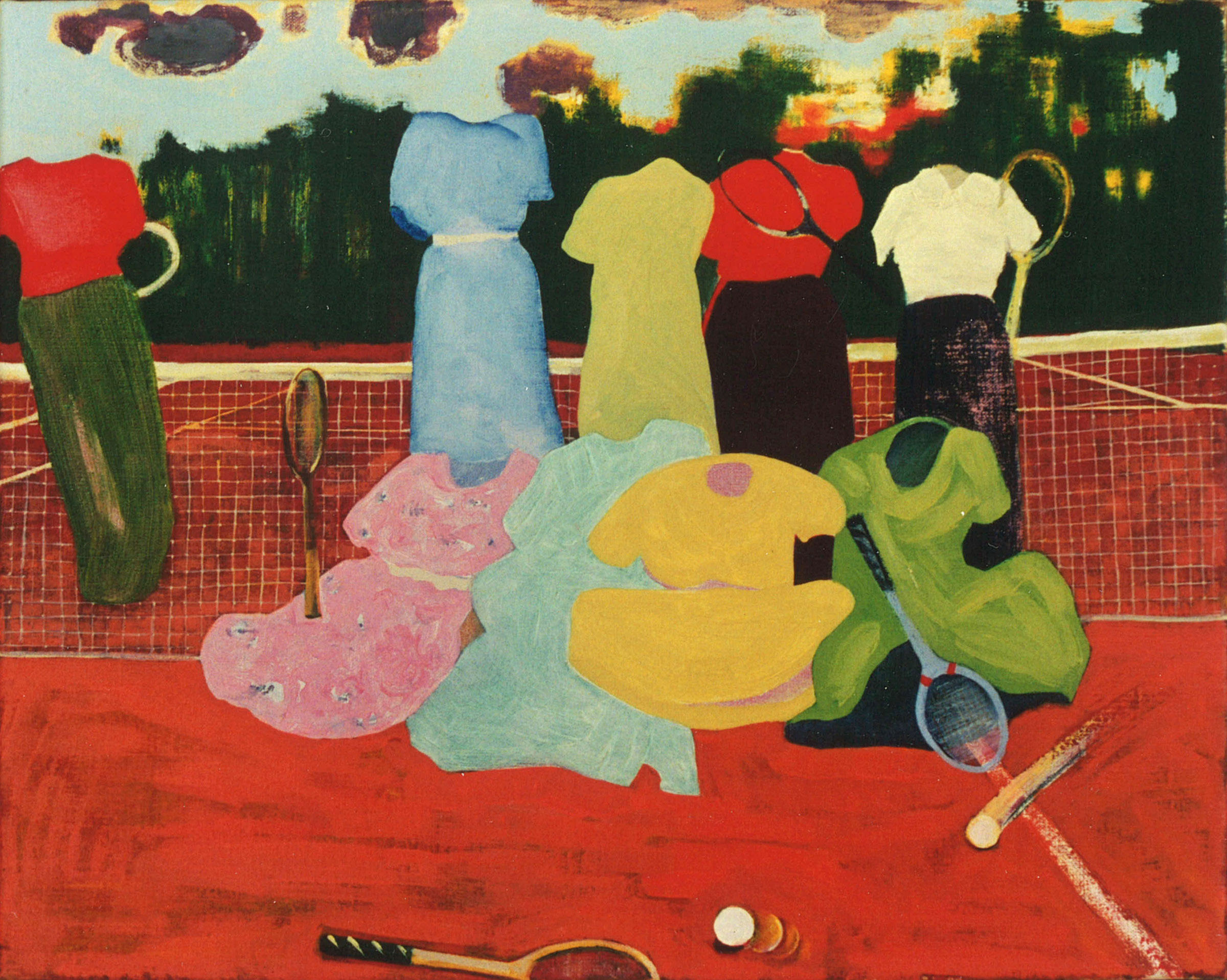 schilderij van oude foto van een tennisclubje - Cornelia Vrolijk